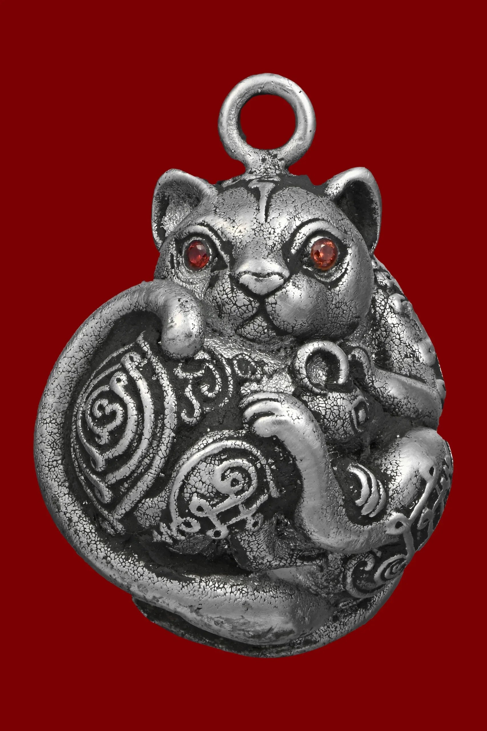 ✨ Nhu Dood Nom Maew Airplane Wing Metal Amulet with Red Gem – Kruba Sia, Wat Wang Takian Thong