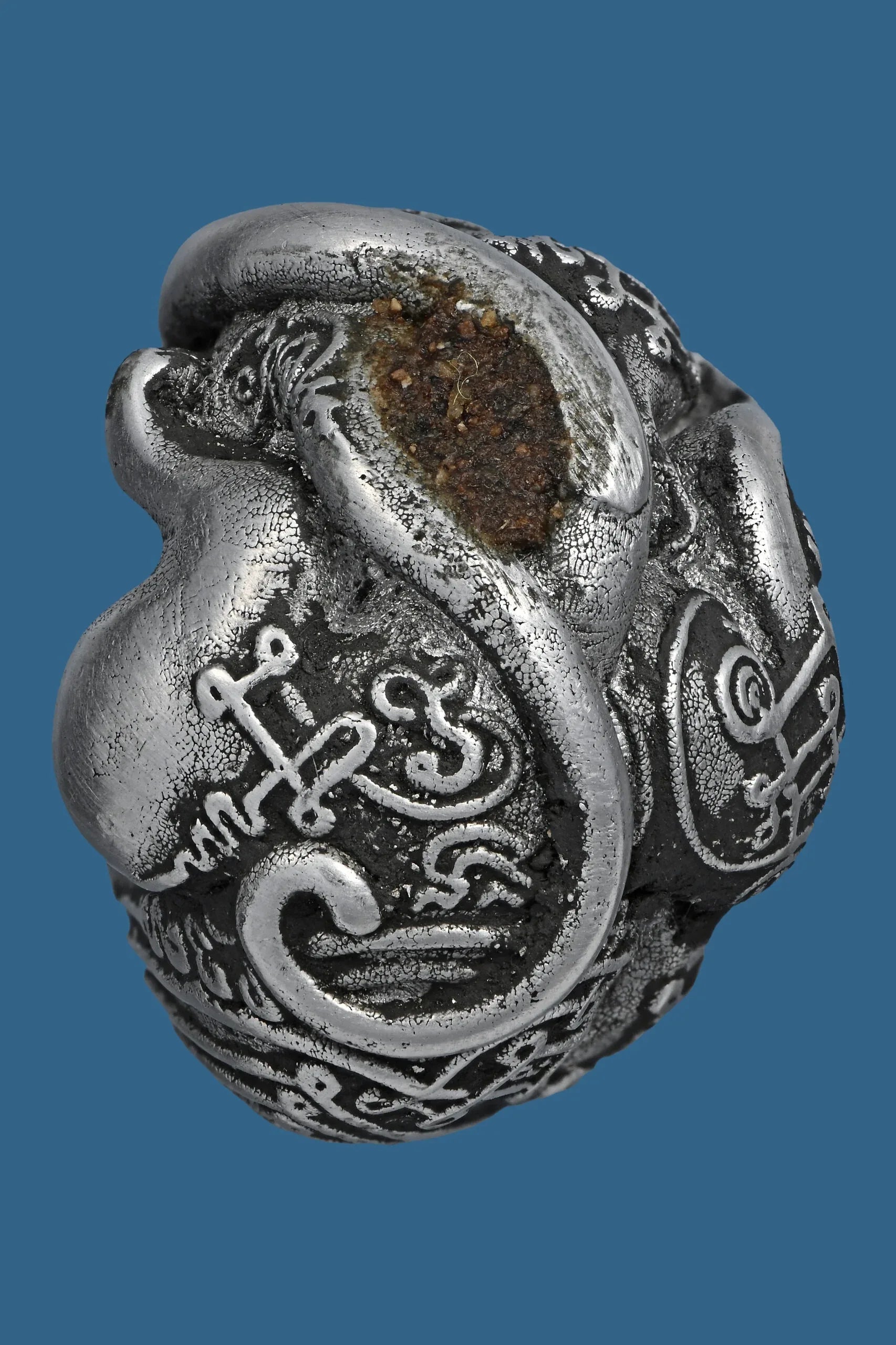 ✨ Nhu Dood Nom Maew Airplane Wing Metal Amulet with Red Gem – Kruba Sia, Wat Wang Takian Thong