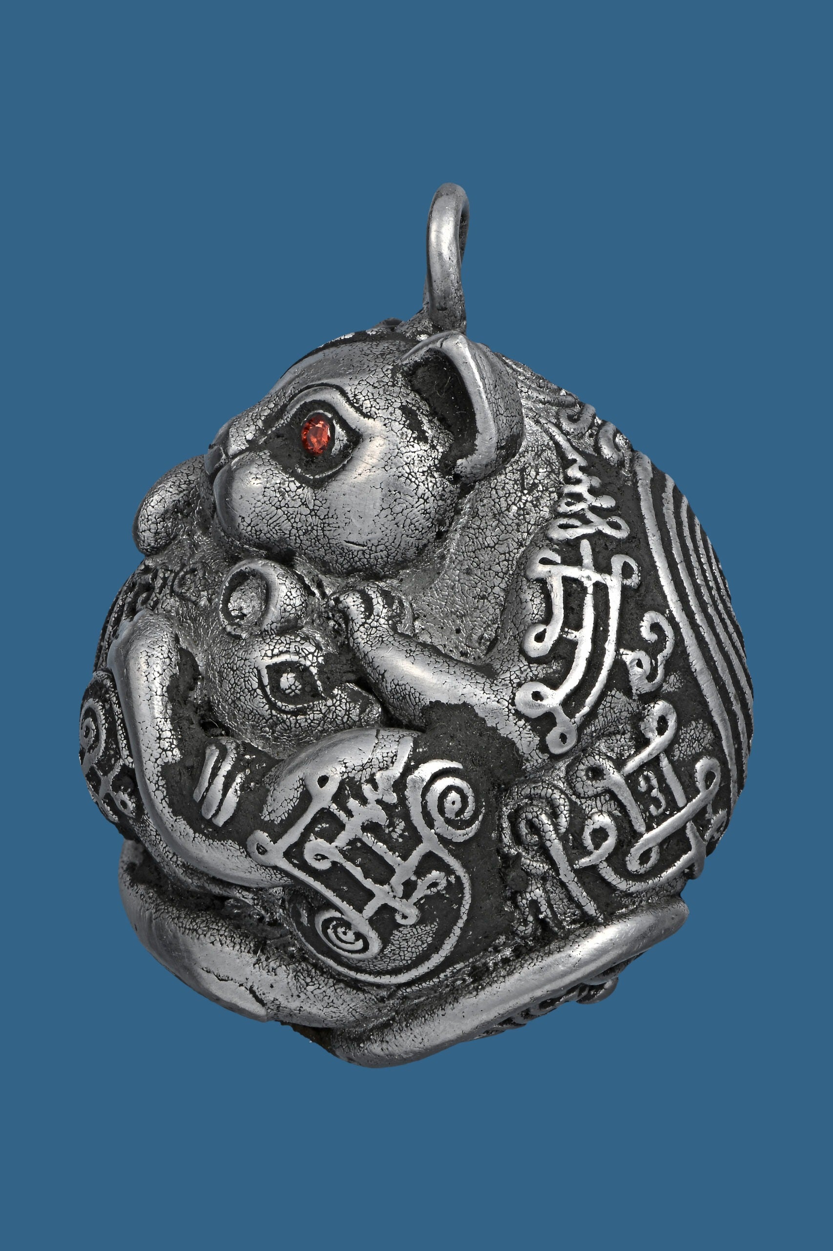 ✨ Nhu Dood Nom Maew Airplane Wing Metal Amulet with Red Gem – Kruba Sia, Wat Wang Takian Thong