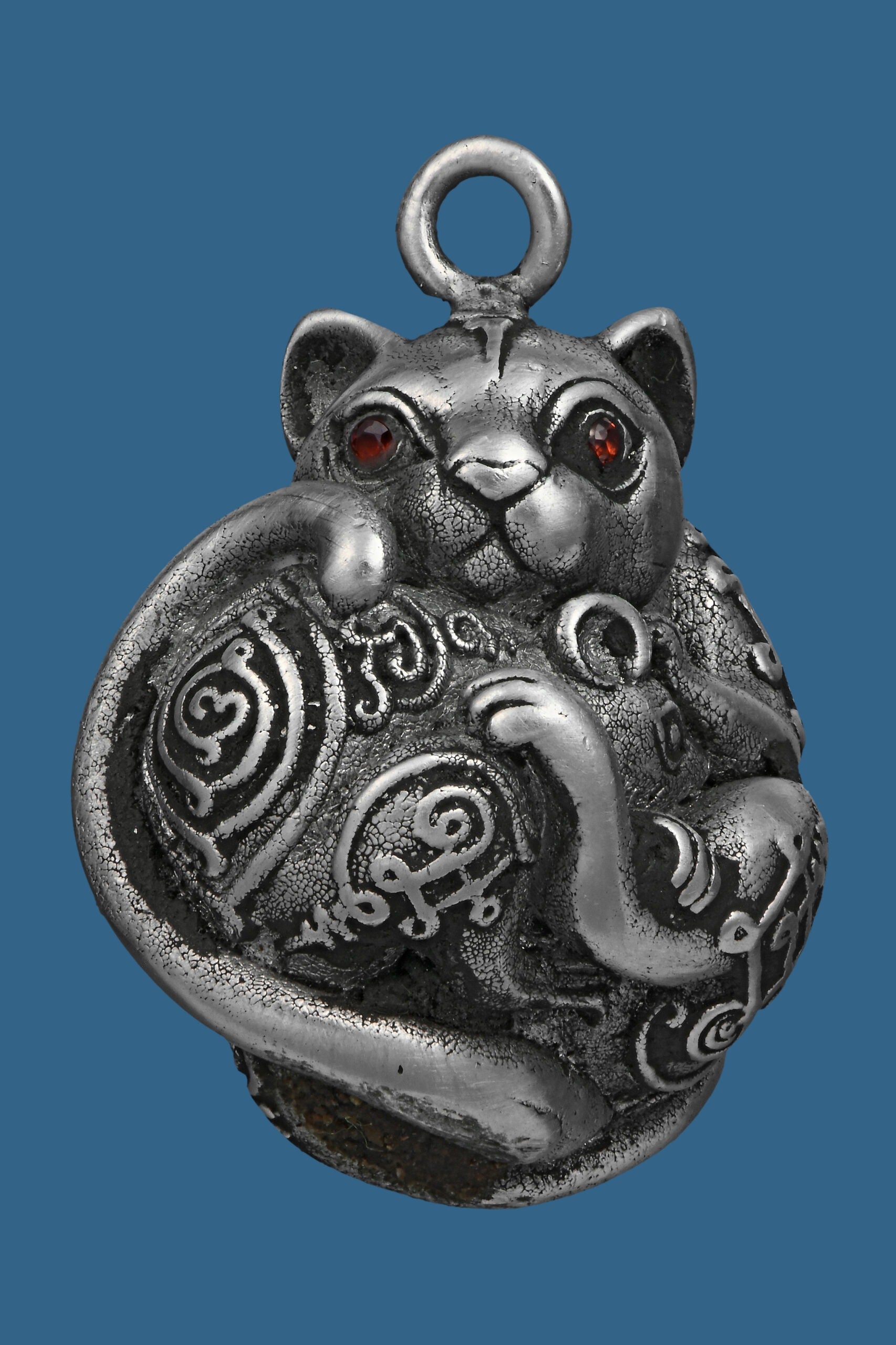 ✨ Nhu Dood Nom Maew Airplane Wing Metal Amulet with Red Gem – Kruba Sia, Wat Wang Takian Thong