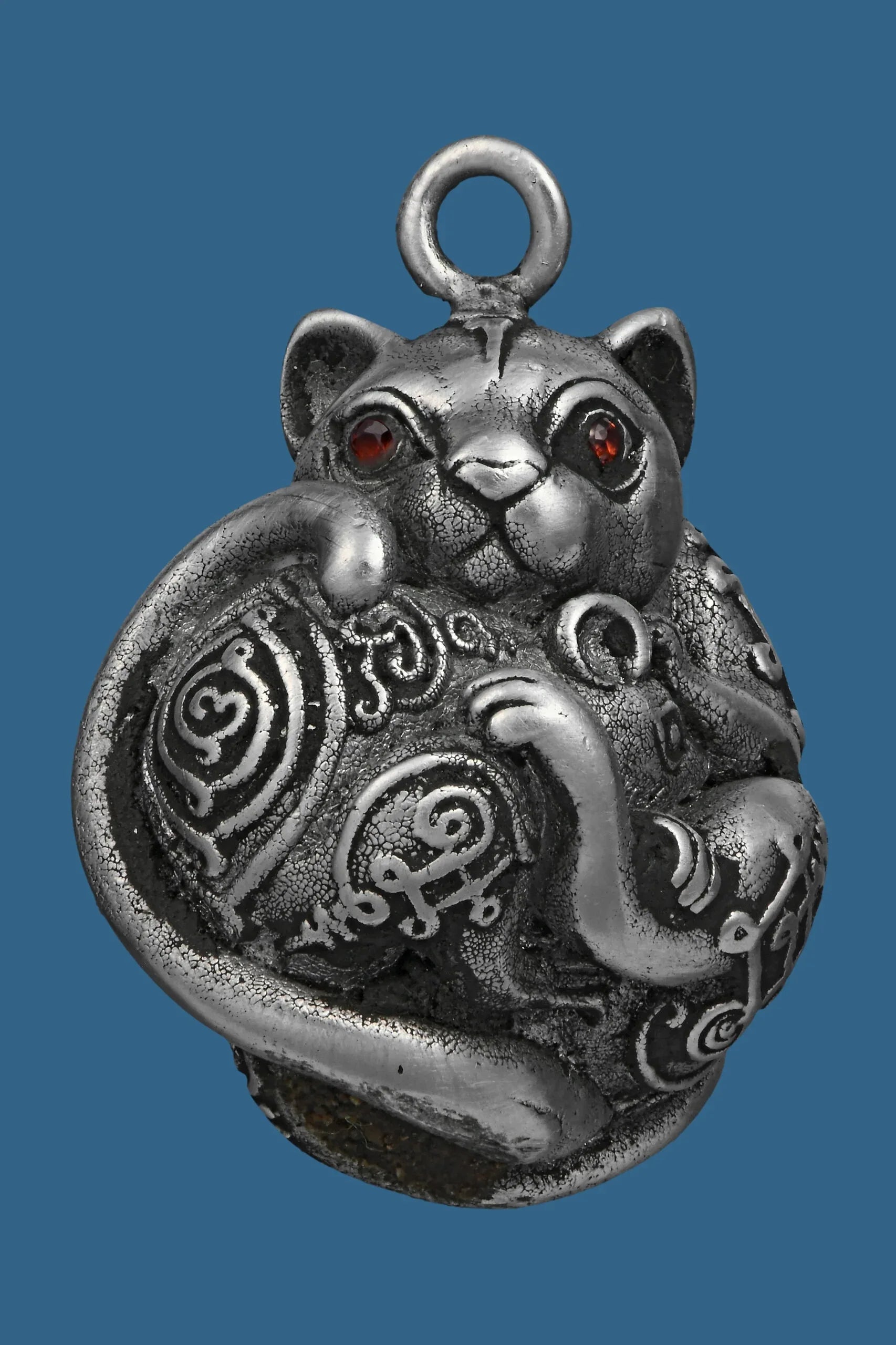 ✨ Nhu Dood Nom Maew Airplane Wing Metal Amulet with Red Gem – Kruba Sia, Wat Wang Takian Thong