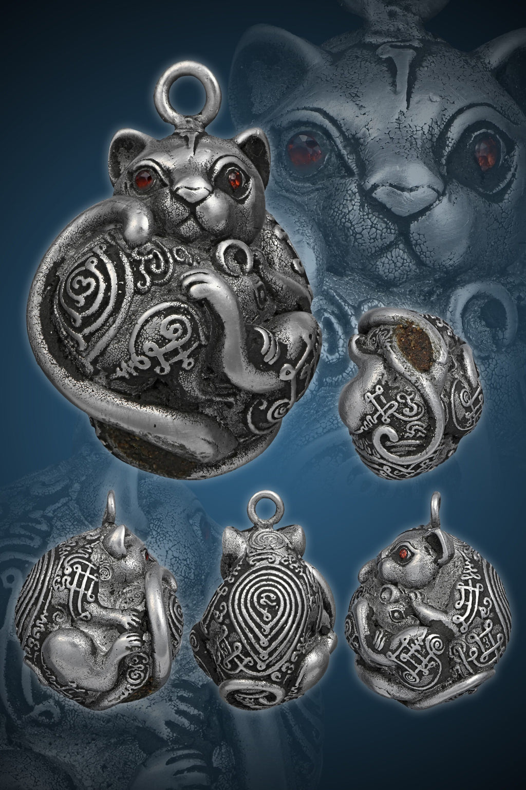 ✨ Nhu Dood Nom Maew Airplane Wing Metal Amulet with Red Gem – Kruba Sia, Wat Wang Takian Thong