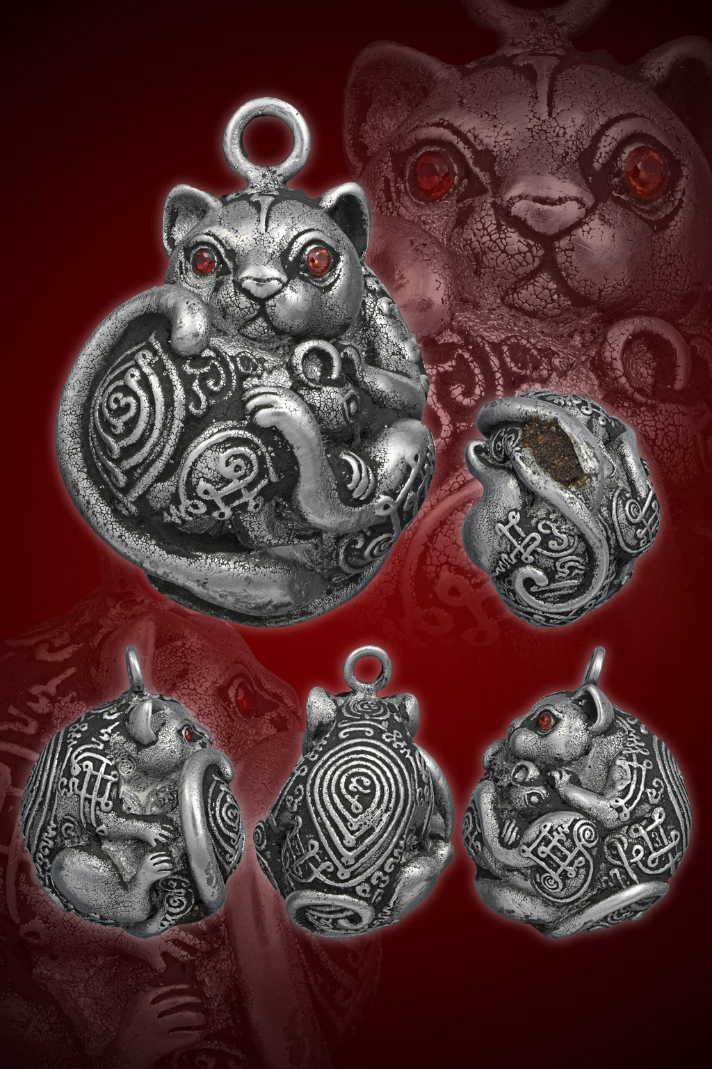 ✨ Nhu Dood Nom Maew Airplane Wing Metal Amulet with Red Gem – Kruba Sia, Wat Wang Takian Thong