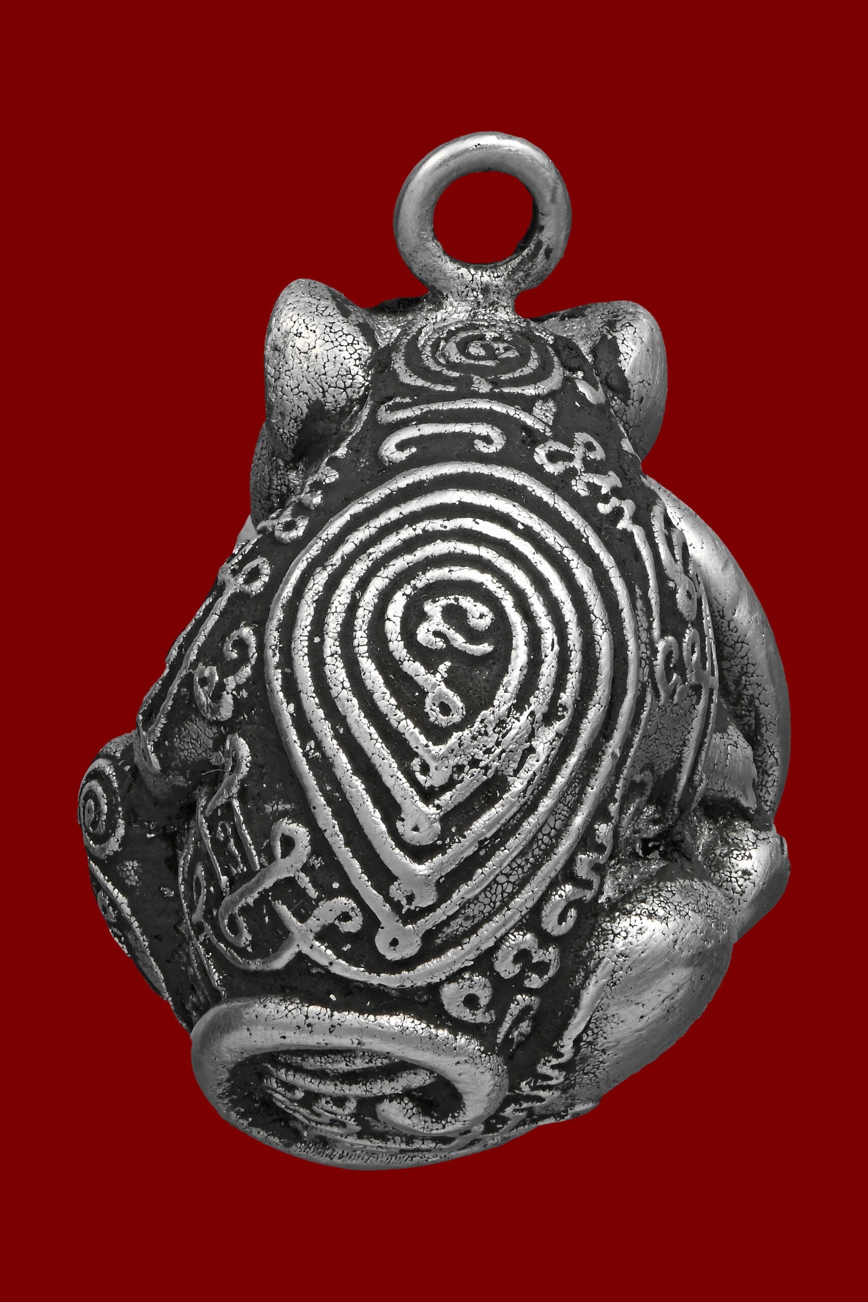 ✨ Nhu Dood Nom Maew Airplane Wing Metal Amulet with Red Gem – Kruba Sia, Wat Wang Takian Thong