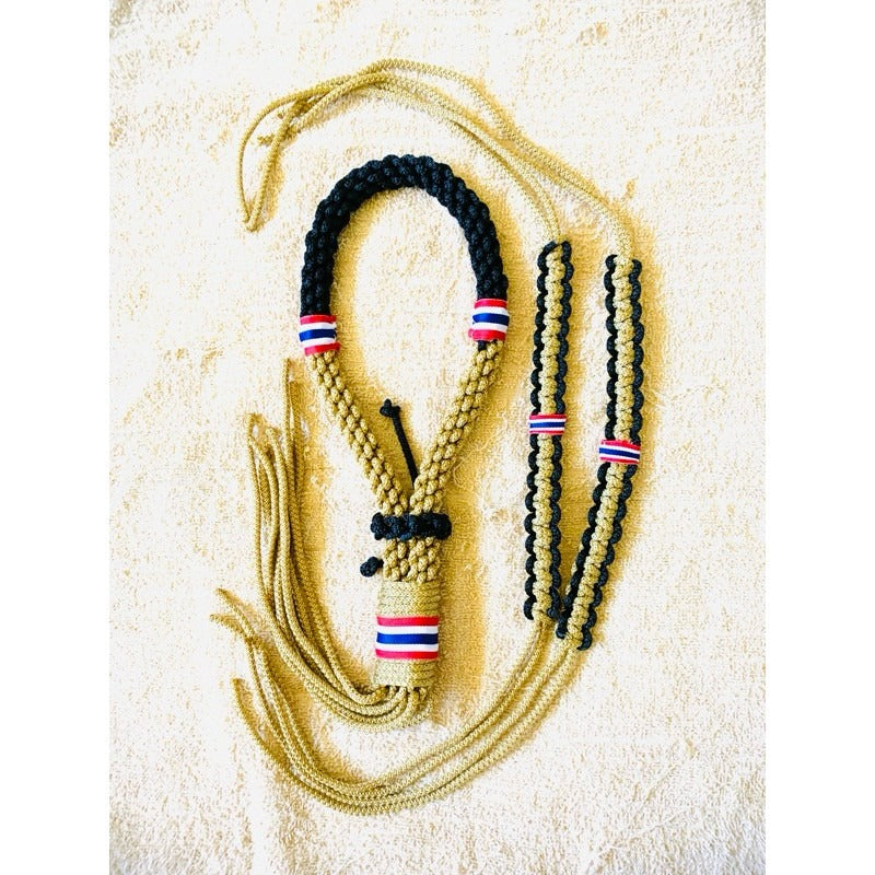 🥊 Supreme Warrior Spirit: Authentic Handmade Muay Thai Mongkhon & Dual Prajiad Sacred Set (Ancient Protection & Victory Blessing)