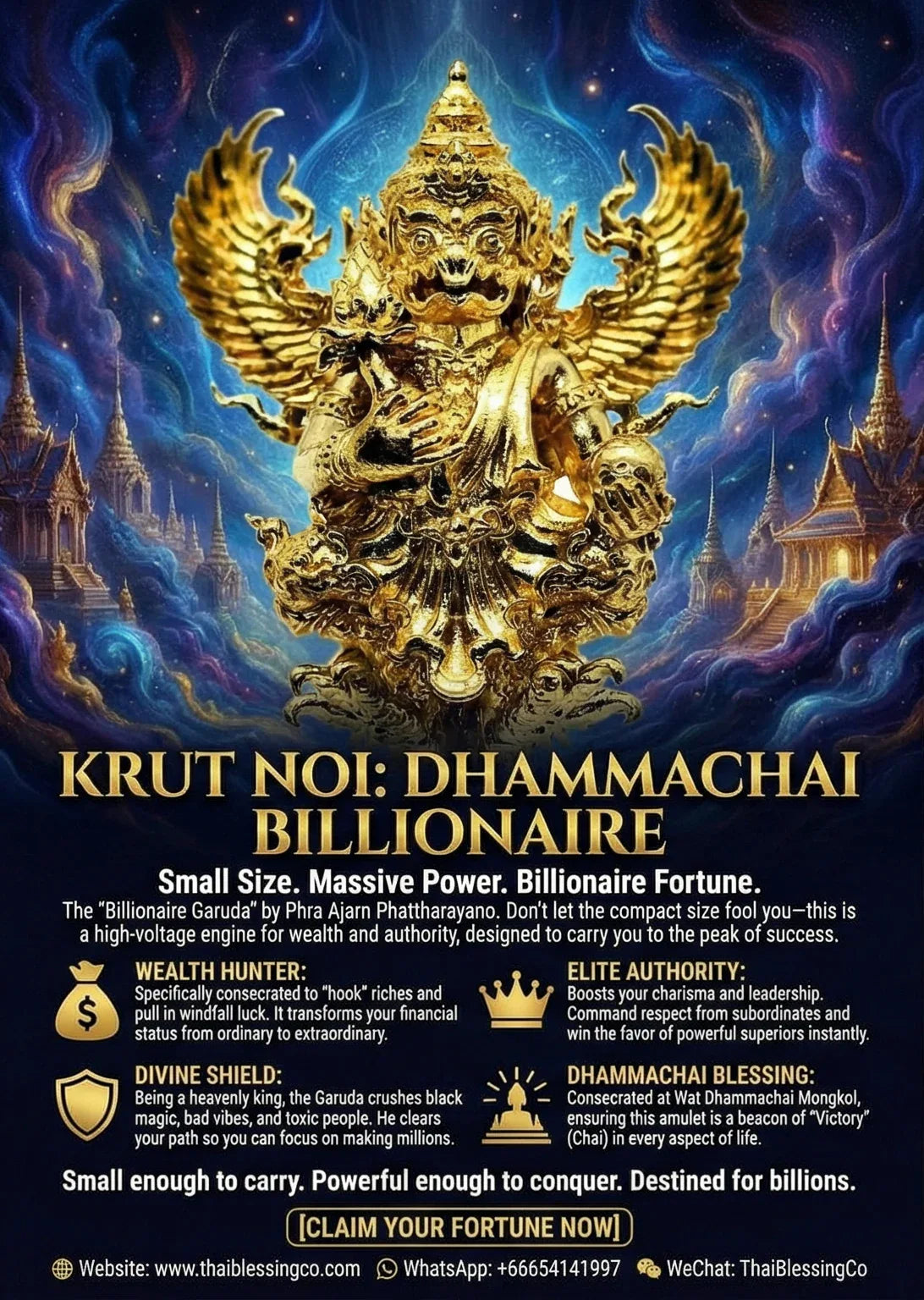 🦅 KRUT NOI: DHAMMACHAI BILLIONAIRE 💰The Small Icon of Infinite Wealth: Command Your Empire with the Wing of the Billionaire Sovereign