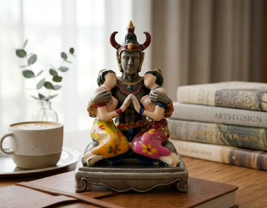 ✨ Phaya Khao Kham Lanna Deva of Attraction - Silver Satin Bronze Edition with Sacred Hand-Painted Accents (2025 Collector’s Series) - Blessed by Khru Ba Nuea Rit, Wat Saphan Dam