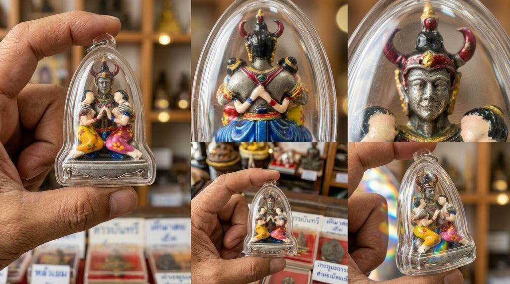 ✨ Phaya Khao Kham Lanna Deva of Attraction - Silver Satin Bronze Edition with Sacred Hand-Painted Accents (2025 Collector’s Series) - Blessed by Khru Ba Nuea Rit, Wat Saphan Dam