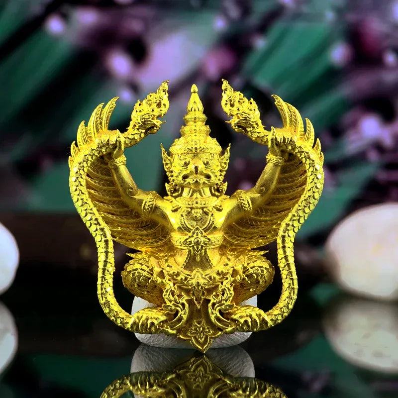 🦅 Phaya Krut Yut Nak (Garuda Grabbing Naga) "Luean Khan Setthi" (Promoted to Millionaire) - 1st Edition: Thong Chanuan Metal – Luang Phor Sanan, Wat Klang Ratchakhru Tharam – Career Growth & Victory