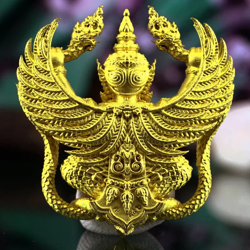 🦅 Phaya Krut Yut Nak (Garuda Grabbing Naga) "Luean Khan Setthi" (Promoted to Millionaire) - 1st Edition: Thong Chanuan Metal – Luang Phor Sanan, Wat Klang Ratchakhru Tharam – Career Growth & Victory