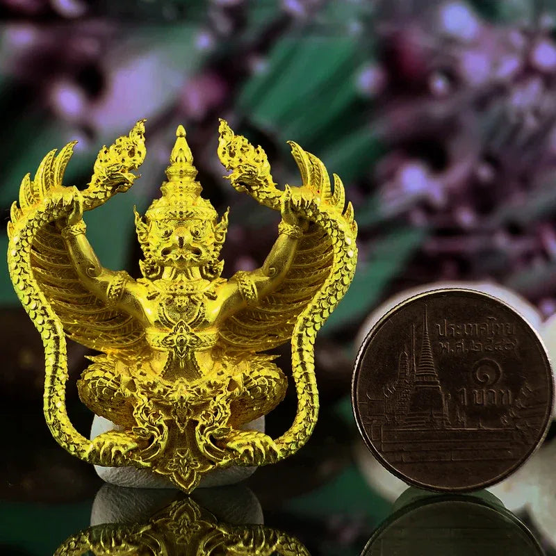 🦅 Phaya Krut Yut Nak (Garuda Grabbing Naga) "Luean Khan Setthi" (Promoted to Millionaire) - 1st Edition: Thong Chanuan Metal – Luang Phor Sanan, Wat Klang Ratchakhru Tharam – Career Growth & Victory