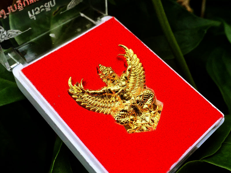 🦅 Phaya Krut (Garuda) "Royal Kathin 64": Gold-Plated (Kalai Thong) Edition – Luang Phor Wara, Wat Pho Thong – King of Wealth & Power Amulet