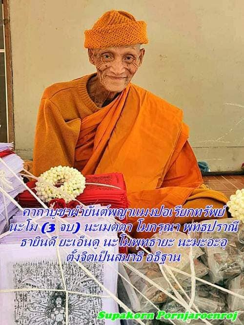 💸 Phaya Maeng Po "Wealth Caller" Yantra Cloth: 16.5x22cm Red/White Edition – Luang Pu Ya Than Sao – Dragonfly King for Fast Sales & Windfall Luck