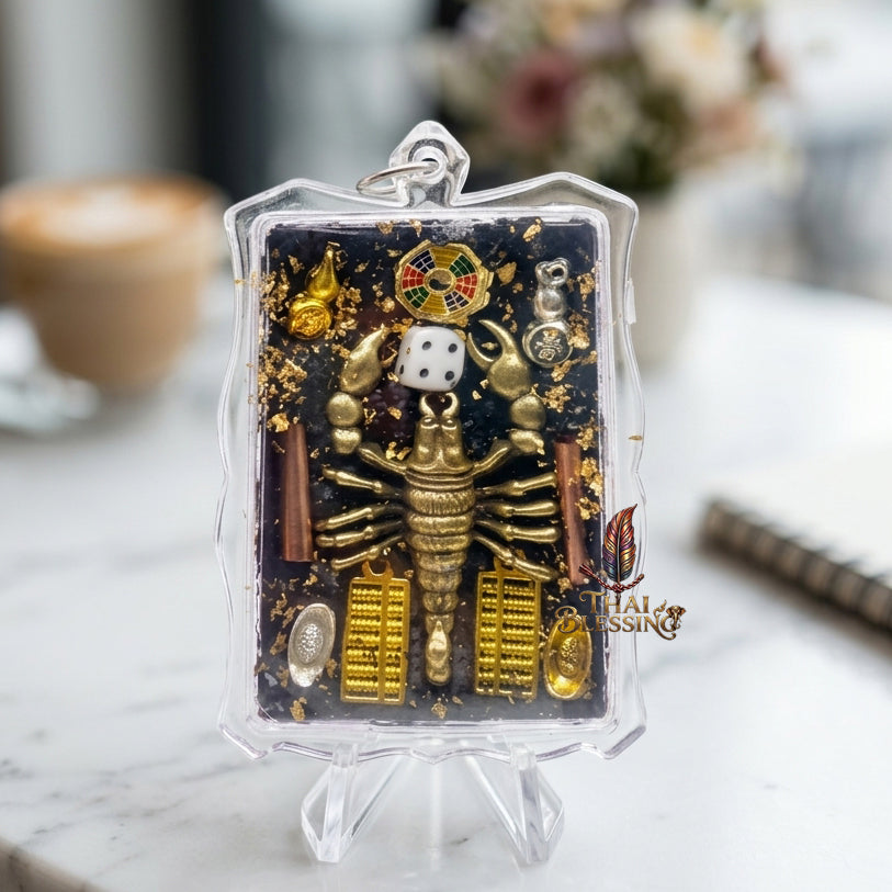 🦂 Phaya Maeng Pong Koy Sap The Sovereign Scavenger of Fortune – Luang Phor Mian, Wat Ban Janeang – The Supreme Alchemical Engine for Wealth Harvesting & Absolute Protection