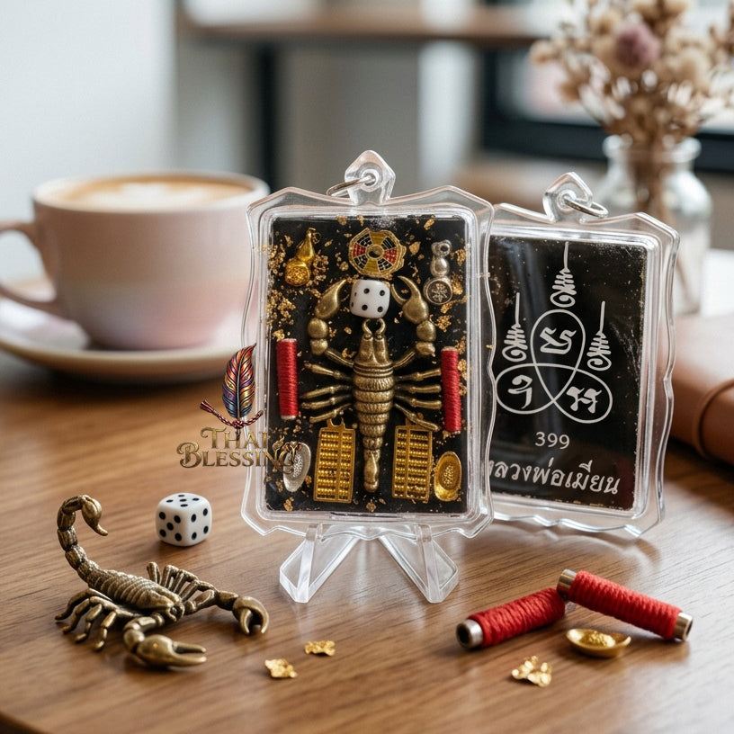 🦂 Phaya Maeng Pong Koy Sap The Sovereign Scavenger of Fortune – Luang Phor Mian, Wat Ban Janeang – The Supreme Alchemical Engine for Wealth Harvesting & Absolute Protection