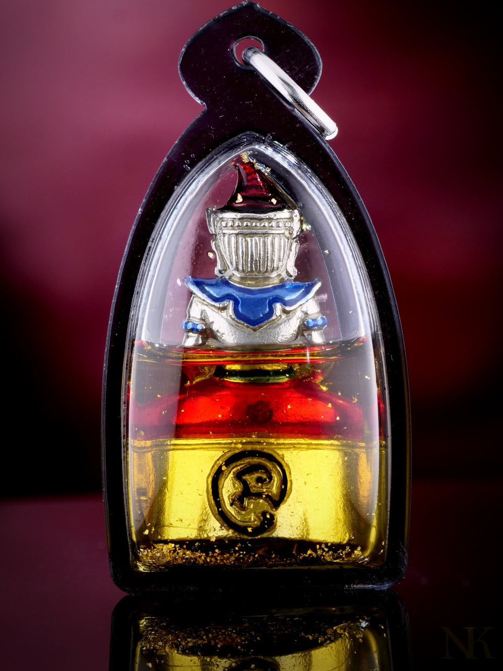 ❄️ Phaya Ngang "Maeng Wan Kham" (Golden Fly) - White Gold Enamel (Long Ya) Edition: Kruba Khamfan, Wat Ko Chok – Soaked in Flower Oil & Double Takrut – Wealth & Love Magnet