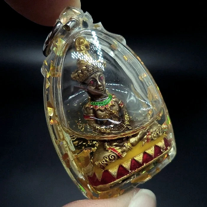 👹 Phaya Ngang "Sap Saneha" (Wealth & Charm): Nam Man Kru Prai Oil Edition – Luang Phor Mian, Wat Ban Chaniang – Ancient Khmer Sorcery Amulet