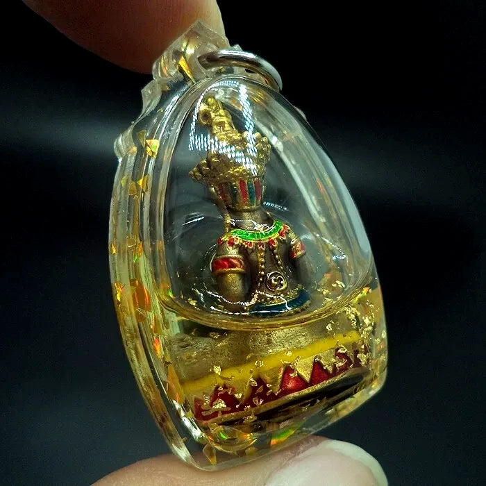 👹 Phaya Ngang "Sap Saneha" (Wealth & Charm): Nam Man Kru Prai Oil Edition – Luang Phor Mian, Wat Ban Chaniang – Ancient Khmer Sorcery Amulet