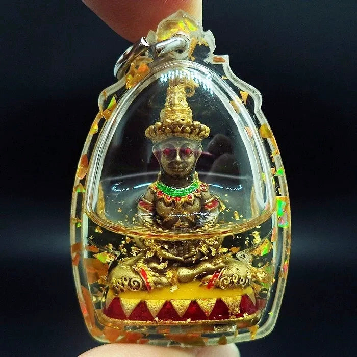 👹 Phaya Ngang "Sap Saneha" (Wealth & Charm): Nam Man Kru Prai Oil Edition – Luang Phor Mian, Wat Ban Chaniang – Ancient Khmer Sorcery Amulet