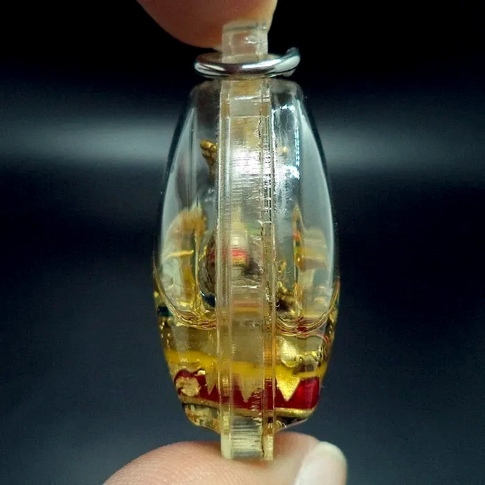 👹 Phaya Ngang "Sap Saneha" (Wealth & Charm): Nam Man Kru Prai Oil Edition – Luang Phor Mian, Wat Ban Chaniang – Ancient Khmer Sorcery Amulet