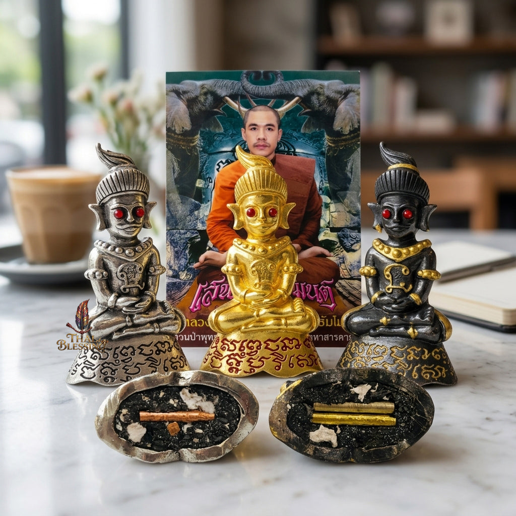 🔱 Phor Ngang Jao Saneh Saen Mon: The Sovereign of 100,000 Spells – Kruba Dhammunee, Supradit Methee Buddhist Center (2558) – The Ultimate First-Edition Alchemical Engine for Infinite Luck & Absolute Attraction