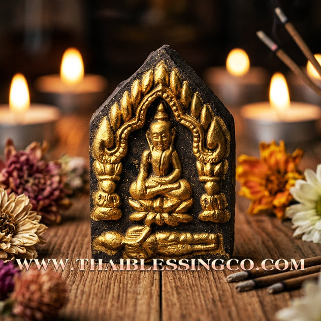 ✨ Phra Khunphaen Prai Kuman (2nd Edition): Sacred Charm Herb Essence with Gold Brush Finish—Consecrated by the 5 Supreme Masters of Necromantic Charm and Love Sorcery