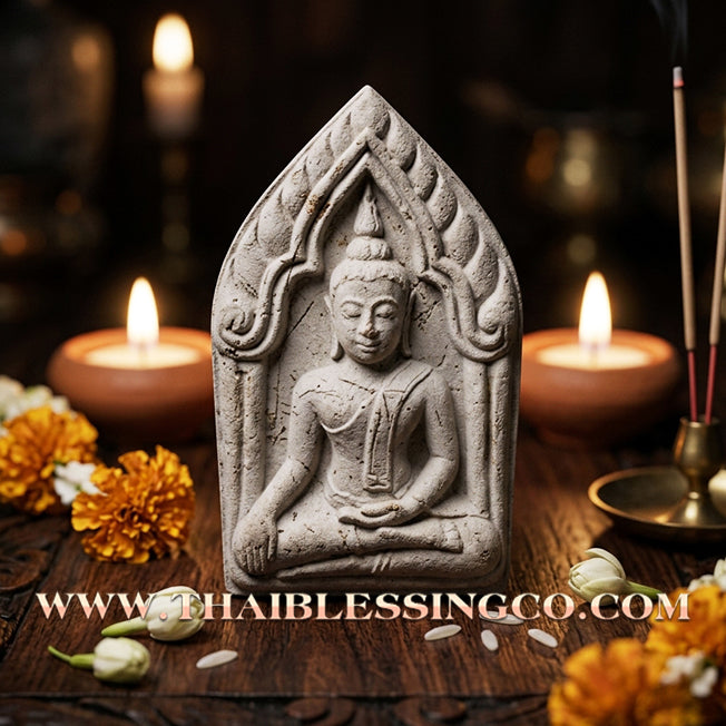 ✨ Phra Khunphaen "The Great Conqueror" Edition: Sacred Buddha Grace Powder with Twin Takrud & Embedded Singha Lion for Strategic Wealth, Invincibility, and Royal Command