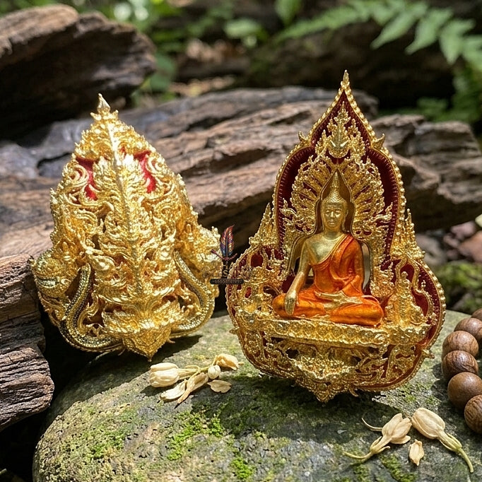 Phra Phutta Chinnarat Pendant Thai Amulet Protection talisman good luck charm spiritual jewelry Sovereign Blessing & Century Wealth Abundance Somdet Phra Phutta Chinnarat Piphat Maha Mongkhon