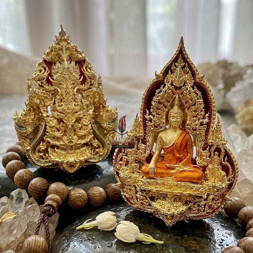 Phra Phutta Chinnarat Pendant Thai Amulet Protection talisman good luck charm spiritual jewelry Sovereign Blessing & Century Wealth Abundance Somdet Phra Phutta Chinnarat Piphat Maha Mongkhon