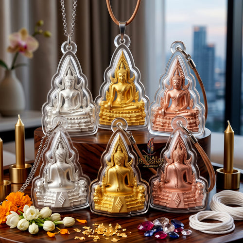 ✨🧘‍♂️👑 Authentic Thai Amulet Phra Phuttha Chinnarat (Pack of 3) - Imperial Micro-Triad Framework (1.3x0.9 cm), Wat Phra Si Rattana Mahathat 2025 Sovereign Asset Shield