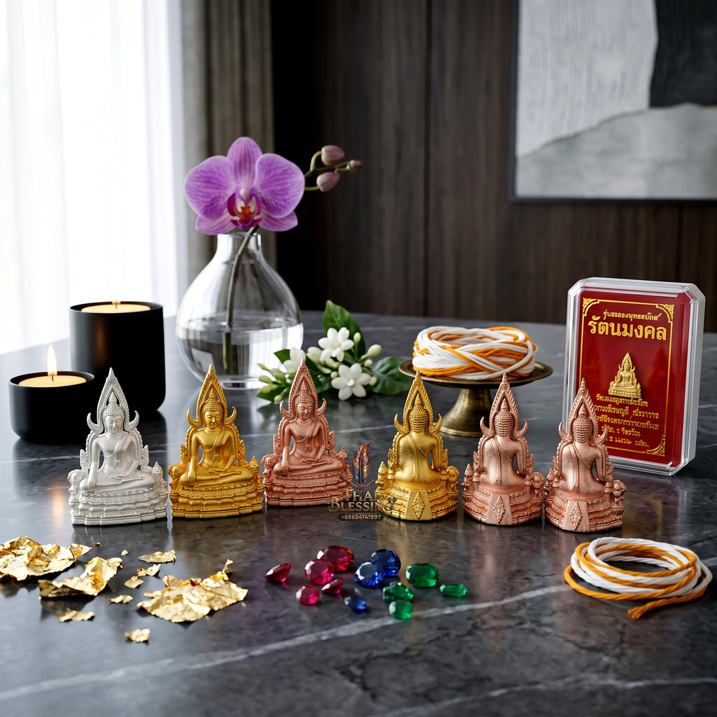 ✨🧘‍♂️👑 Authentic Thai Amulet Phra Phuttha Chinnarat (Pack of 3) - Imperial Micro-Triad Framework (1.3x0.9 cm), Wat Phra Si Rattana Mahathat 2025 Sovereign Asset Shield