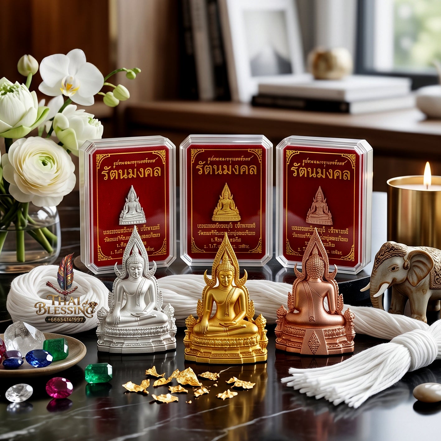 ✨🧘‍♂️👑 Authentic Thai Amulet Phra Phuttha Chinnarat (Pack of 3) - Imperial Micro-Triad Framework (1.3x0.9 cm), Wat Phra Si Rattana Mahathat 2025 Sovereign Asset Shield
