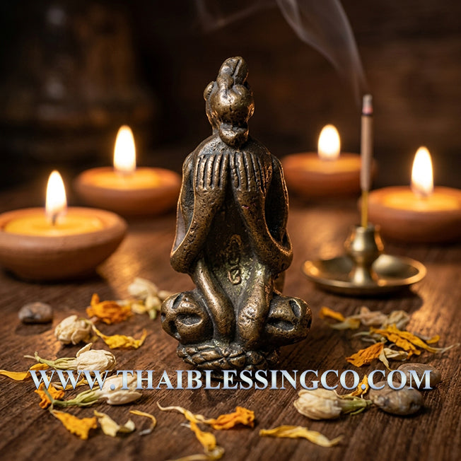 ✨ Phra Pidta Phaya Vasukree Nagaraj: Authentic Thai Royal Naga King Talisman in Sacred Golden Brass for Divine Protection, Negative Energy Shielding & Infinite Prosperity (Ajarn Plien Hatyanon 2561 Edition) ✨