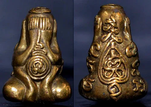 💰 Unlock Wealth & Protection – Phra Pidta Phok Sap Brass Amulet by Luang Pu Ap, Wat Thong Sai 💰✨