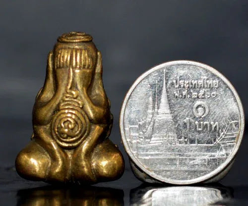 💰 Unlock Wealth & Protection – Phra Pidta Phok Sap Brass Amulet by Luang Pu Ap, Wat Thong Sai 💰✨