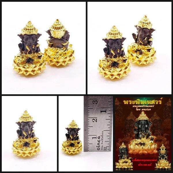 ✨ Blessings of Divine Wealth – Phra Pikanesorn Dual-Tone 2K Gold Amulet by Luang Pu Maen for Prosperity, Luck & Spiritual Power