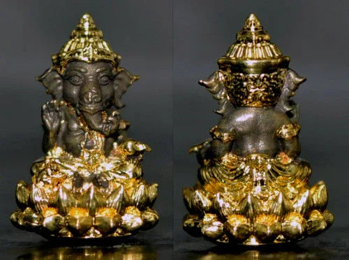 ✨ Blessings of Divine Wealth – Phra Pikanesorn Dual-Tone 2K Gold Amulet by Luang Pu Maen for Prosperity, Luck & Spiritual Power