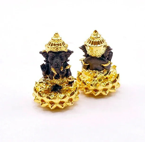 ✨ Blessings of Divine Wealth – Phra Pikanesorn Dual-Tone 2K Gold Amulet by Luang Pu Maen for Prosperity, Luck & Spiritual Power