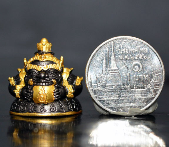 🧿 Supreme Fortune & Protection – Phra Rahu Duang Setthi Satin Bronze Amulet with Black Rhodium by Wat Khao Chaom 🌟