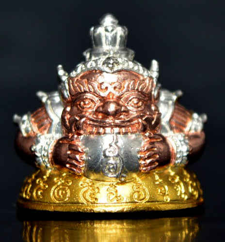 ✨ Unlock Supreme Wealth & Protection – Phra Rahu Duang Setthi 3K Gold Plated Amulet by Wat Khao Chaom 🌟