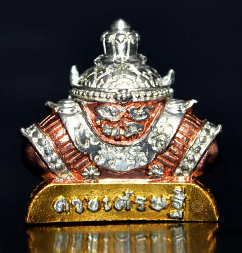 ✨ Unlock Supreme Wealth & Protection – Phra Rahu Duang Setthi 3K Gold Plated Amulet by Wat Khao Chaom 🌟