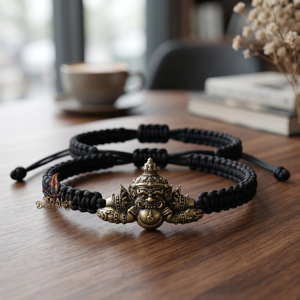 🌑 Phra Rahu Noon Duang Setthee Bracelet: The Chain of Sovereign Fortune – Arjan Plian Hatyanon (2565) – Khao O Lineage – The Ultimate Alchemical Engine for Constant Fate Reversal and Financial Domination! ✨ White Gold (Ancient Satin Finish)