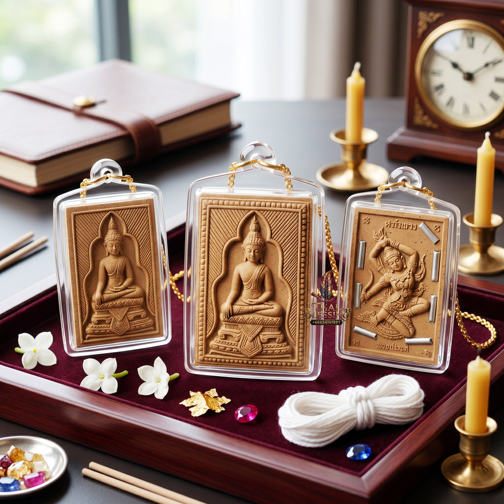 ✨🧘‍♂️👑 Authentic Thai Amulet Phra Somdej - Cosmic Ascendancy Medallion (5.2x3.5 cm), Luang Pu Kambu 2013 Imperial 9-Core Capital Grid