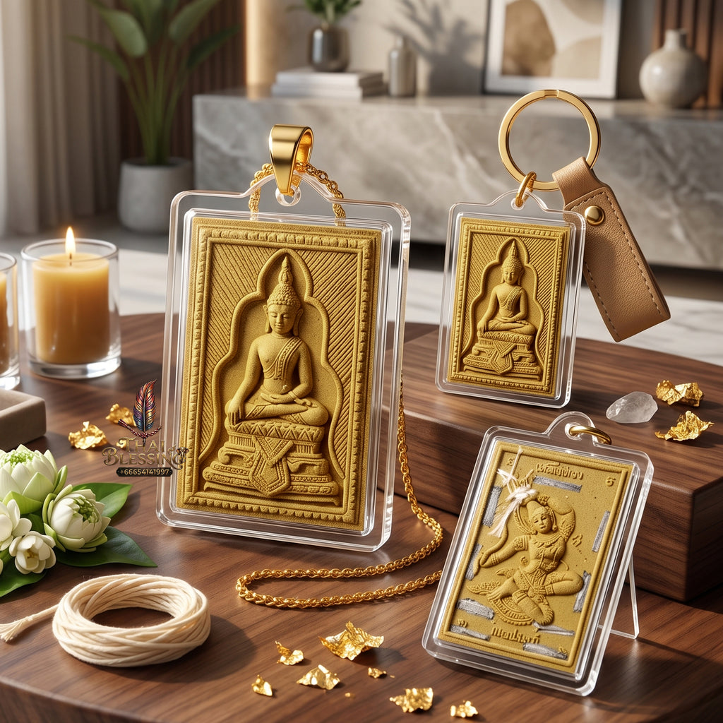 ✨🧘‍♂️👑 Authentic Thai Amulet Phra Somdej - Cosmic Ascendancy Medallion (5.2x3.5 cm), Luang Pu Kambu 2013 Imperial 9-Core Capital Grid