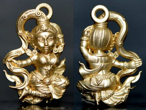 🪬Phra Mae Thorani Bronze Amulet – Blessed by Phra Ajahn Danupon, Wat Huai Haen (B.E. 2568), Compact 1.5 × 2.1 cm Earth Goddess Talisman 2