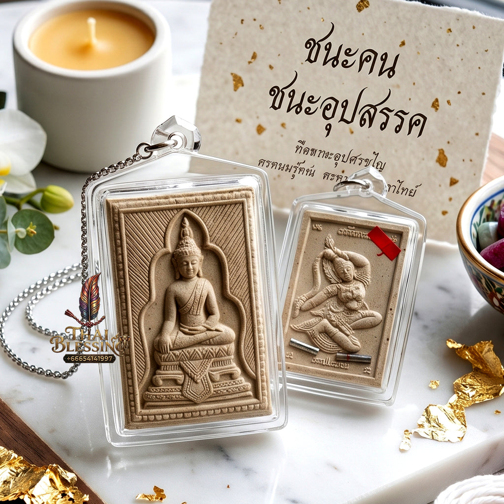 ✨🧘‍♂️⚖️ Authentic Thai Amulet Phra Somdej - Cosmic Ascendancy Medallion (5.2x3.5 cm), Luang Pu Kambu 2013 Sovereign 2-Core Axis Waterproof Case