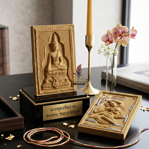 ✨🧘‍♂️👑 Authentic Thai Amulet Phra Somdej - Cosmic Ascendancy Medallion (5.2x3.5 cm), Luang Pu Kambu 2013 Imperial 9-Core Capital Grid Standard Edition