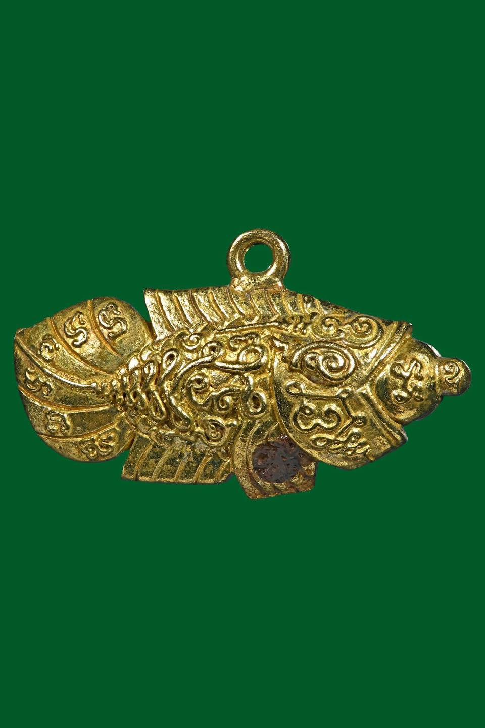 🪬Pla Mor Om Khai “Heaven-Sent Wealth” Talisman – Money-Falls-from-the-Sky Prosperity Fish by Phra Ajahn Nong, Wat Amphawa Angel bestows wealth from the golden water source