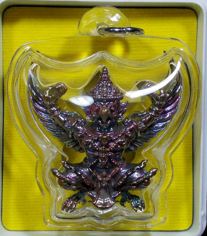 🦅 Racha Choke Garuda Rainbow Bronze Power & Fortune Amulet – Ajarn Ueng, Wat Choeng Wai, Bangkok Waterproof Casing