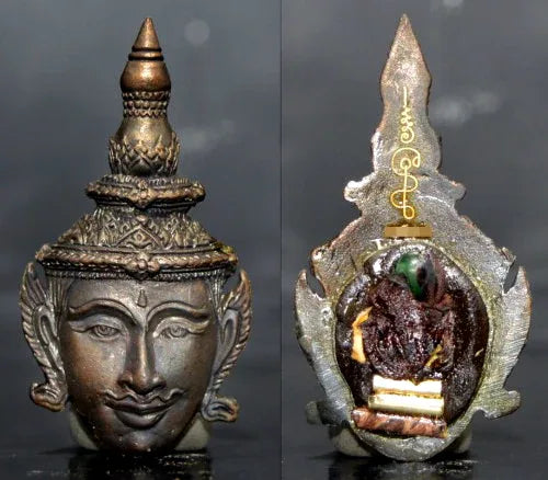 ✨ Rare Phet Phaya Thon Head Amulet in Nava Metal – Luang Pu In (Wat Nong Mek, Surin) 1st Edition 2557 (2014)